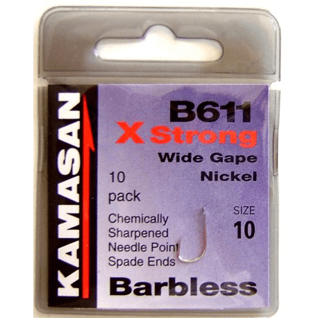 KAMASAN B611 X STRONG (Barbless - Spade End) (Packs of 10)