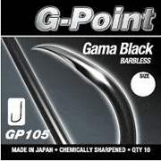 GAMAKATSU GAMA BLACK HOOKS (Spade End - Barbless)