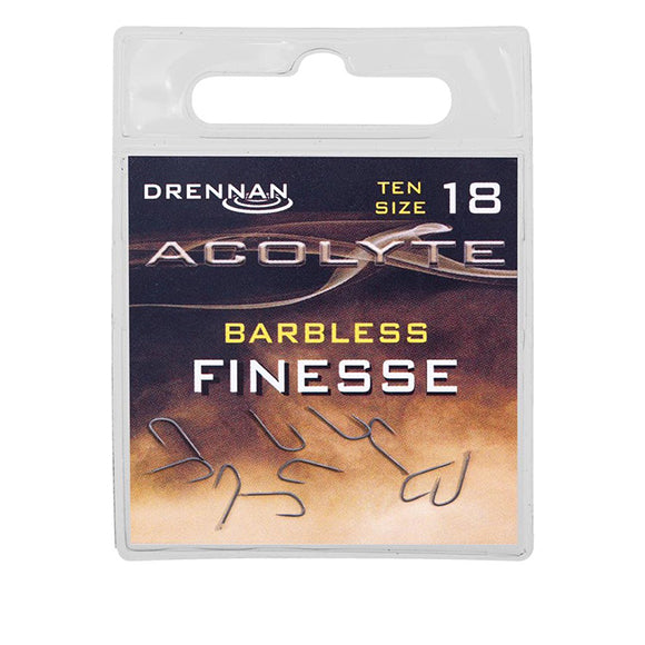 Drennan Acolyte Red Finesse Micro Barbed Fishing Hooks, Spade End, 10 Per Pack, Coarse Fishing