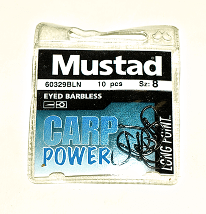 MUSTAD CARP POWER HOOKS (Barbless - Eyed)