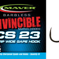 MAVER INVINCIBLE CS23 CARP WIDE GAPE (Barbless - Spade End)