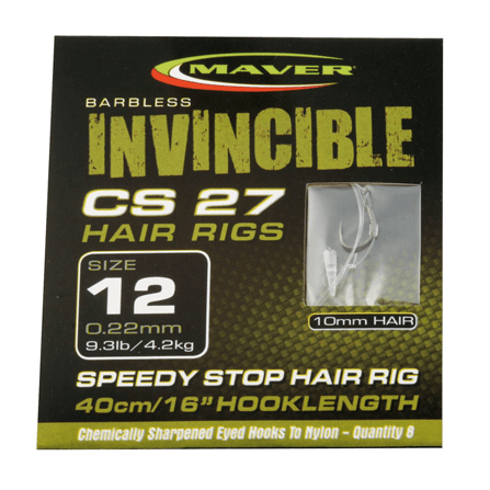 MAVER INVINCIBLE CS27 HAIR RIGS (Barbless - BAIT BAND)