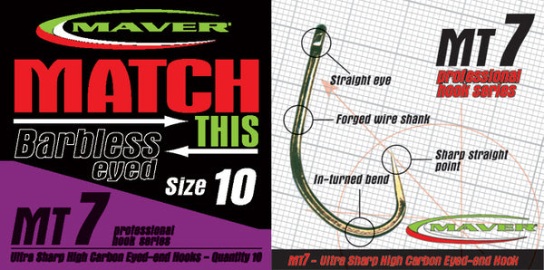 MAVER MT7 HOOKS (Barbless - Eyed)