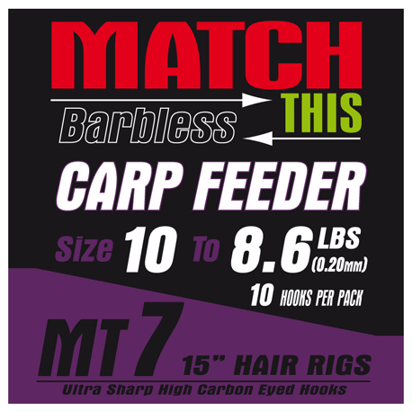 MAVER MT7 CARP FEEDER HAIR RIGS (Barbless)