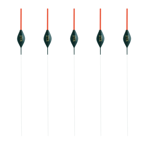 This is the picture of the MAVER MV-R SERIES 3 pole float selection.  Traditional diamond bodied float that offers great stability in skimming winds.  Incorporating a 2mm bristle and white fibreglass stem, this pattern is aimed at catching carp on the bottom.    AVAILABLE IN 5 SIZES