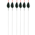 This is the picture of the MAVER SIGNATURE SERIES 1 pole float range.  A round bodied pattern perfect for fishing rivers or moving canals. This float has line going through the body and a stainless steel side eye next to the tip. This ensures optimum control of the rig as the floats sits perfectly on the line and is extremely stable. These are available in 6 sizes