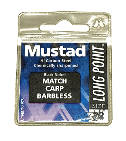MUSTAD MATCH CARP BARBLESS (Barbless - Spade End)