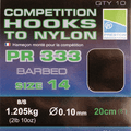 PRESTON INNOVATIONS PR 333 HOOKS TO NYLON (Barbed)