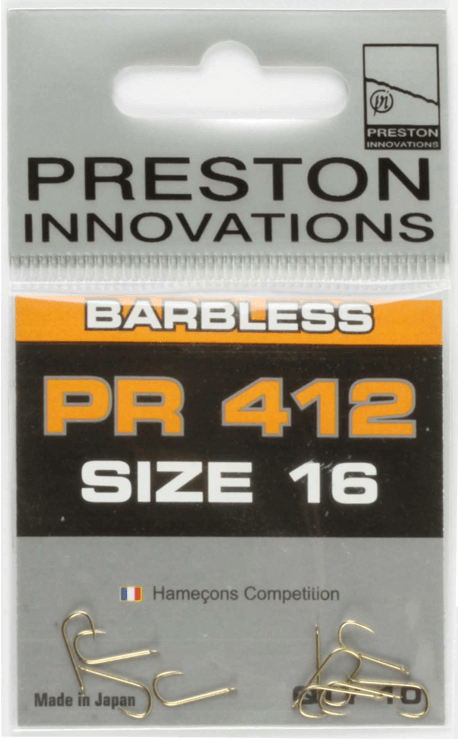 PRESTON INNOVATIONS PR 412 HOOKS (Barbless - Spade End)