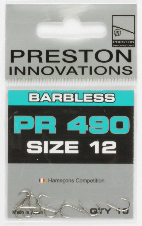 PRESTON INNOVATIONS PR 490 HOOKS (Barbless - Spade End)