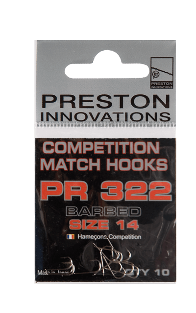 PRESTON INNOVATIONS PR 322 HOOKS (Micro Barbed - Spade End)