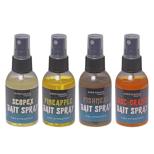 Drennan Bait Sprays in an assortment of four. 