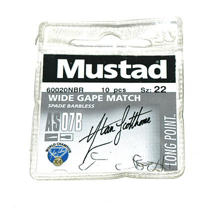 MUSTAD WIDE GAPE MATCH (Barbless - Spade End)