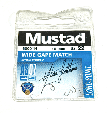 MUSTAD WIDE GAPE MATCH (Micro Barbed - Spade End)