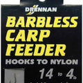 DRENNAN BARBLESS CARP FEEDER HOOKS TO NYLON - £2.75
