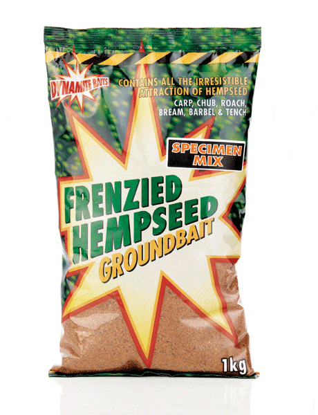 This is a picture of the Dynamite Baits frenzied hempseed specimen mix ground bait.