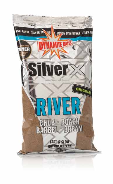 This is the picture of the Dynamite Baits Silver X River groundbait.